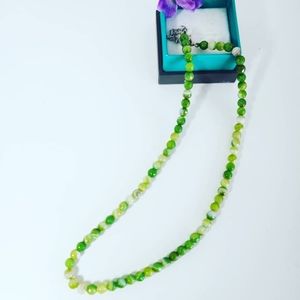 Green Agate faceted bead necklace